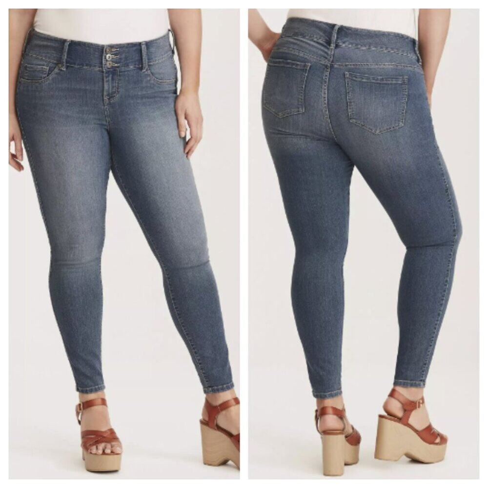 Torrid Women's Jegging Skinny Super Stretch Mid Rise Jean Barbados Size 12
